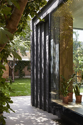 Ketley blue bricks in a stepped detail on this residential extension by Lemos Architects